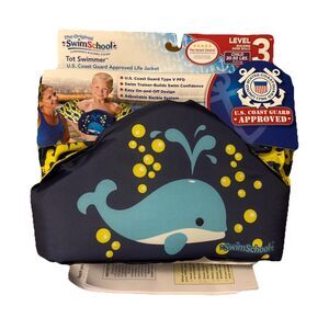 SwimSchool US Coast Guard Tot Swimmer Approved Floatie Blue Whale 30-50 LB